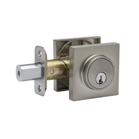 COPPER CREEK Square Contemporary Single Cylinder Grade-3 Deadbolt, Satin Stainless DBS2410SS